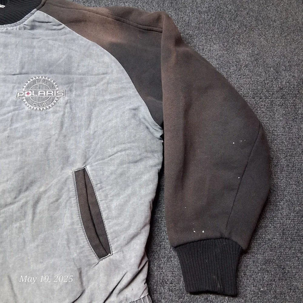 Vintage Polaris Jacket Men Size XL Gray Snap Close 2 Tone Distressed‎